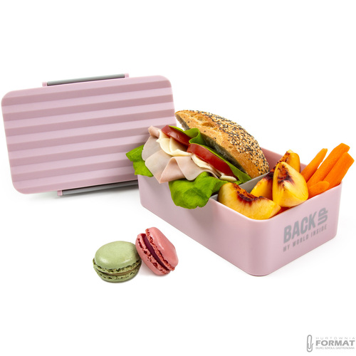 ŚNIADANIÓWKA LUNCHBOX WYJMOWANA PRZEGRODA 600ml RÓŻOWA EKO BEZ BPA 6