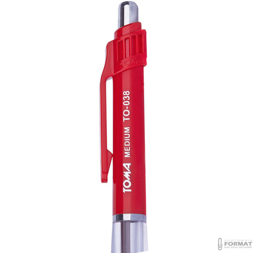 DŁUGOPIS AUTOMATYCZNY TOMA AUTOMAT MEDIUM 1mm CZERWONY TO-038 3