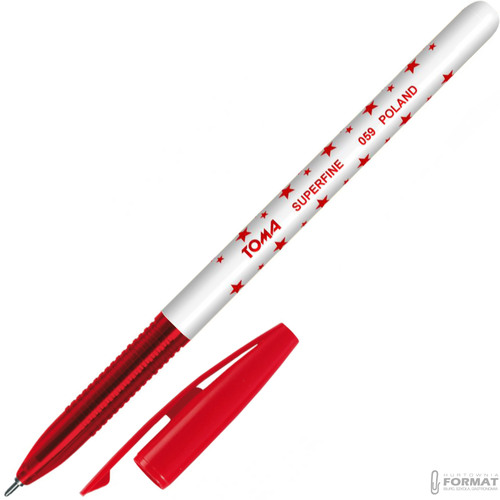 DŁUGOPIS TOMA SUPERFINE TO-059 W GWIAZDKI CZERWONY 0,5mm 3