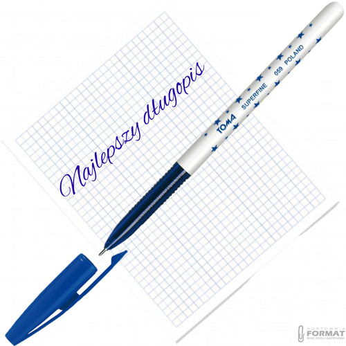 DŁUGOPIS TOMA SUPERFINE TO-059 W GWIAZDKI NIEBIESKI 0,5mm 2