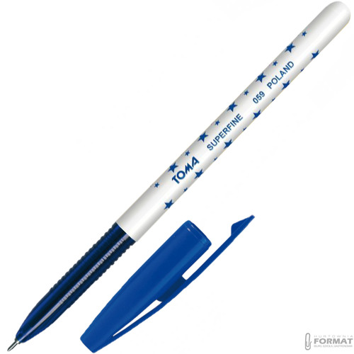 DŁUGOPIS TOMA SUPERFINE TO-059 W GWIAZDKI NIEBIESKI 0,5mm 3