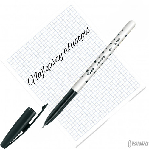 DŁUGOPIS TOMA SUPERFINE TO-059 W GWIAZDKI CZARNY 0,5mm 2