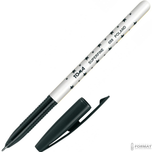 DŁUGOPIS TOMA SUPERFINE TO-059 W GWIAZDKI CZARNY 0,5mm 3