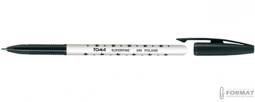 DŁUGOPIS TOMA SUPERFINE TO-059 W GWIAZDKI CZARNY 0,5mm 7