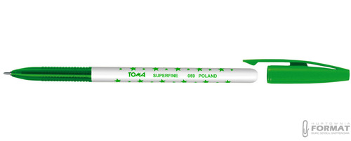 DŁUGOPIS TOMA SUPERFINE TO-059 W GWIAZDKI ZIELONY 0,5mm 7