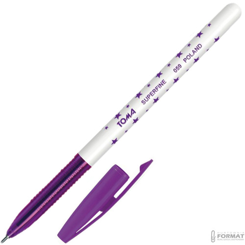 DŁUGOPIS TOMA SUPERFINE TO-059 W GWIAZDKI FIOLETOWY 0,5mm 3