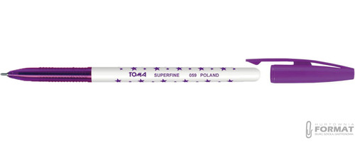 DŁUGOPIS TOMA SUPERFINE TO-059 W GWIAZDKI FIOLETOWY 0,5mm 7