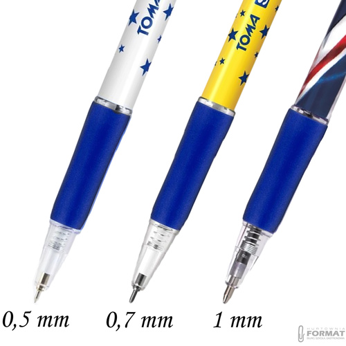 ZESTAW DŁUGOPISÓW AUTOMATYCZNYCH TOMA 0,5mm 0,7mm 1mm W GWIAZDKI SUNNY 4