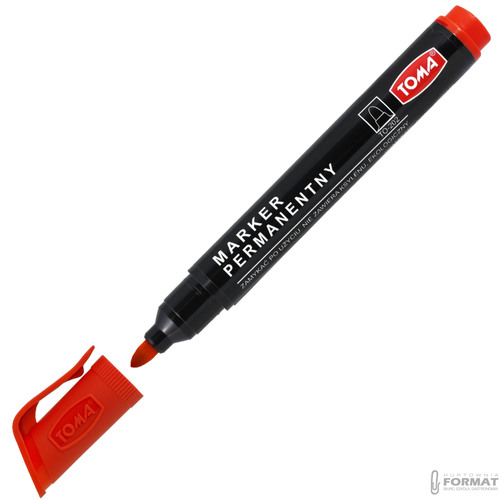 MARKER PERMANENTNY OKRĄGŁY TOMA TO-202 CZERWONY 1,5mm MAZAK PISAK 2