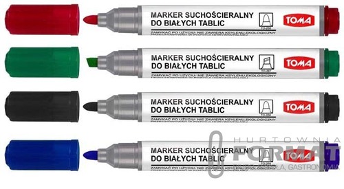 Markery TOMA + Ścieracz do tablic suchościeralnych 3
