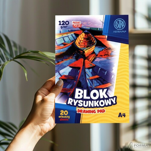 BLOK RYSUNKOWY ASTRA A4 120g BIAŁY 20 KARTEK DO SZKOŁY 4