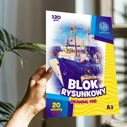 BLOK RYSUNKOWY ASTRA A3 BIAŁY 120g 20 ARKUSZY DO SZKOŁY 3