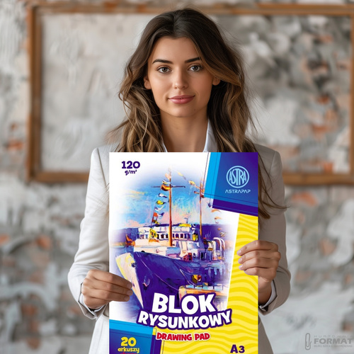 BLOK RYSUNKOWY ASTRA A3 BIAŁY 120g 20 ARKUSZY DO SZKOŁY 4