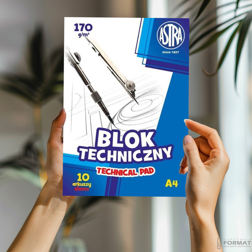 BLOK TECHNICZNY ASTRA A4 170g BIAŁY 10 KARTEK 3