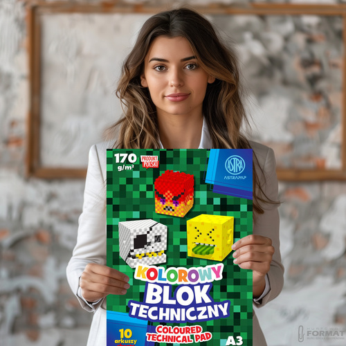 BLOK TECHNICZNY ASTRA A3 170g KOLOROWY 10 ARKUSZY 7
