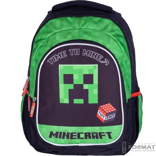 PLECAK SZKOLNY 3-KOMOROWY DLA FANÓW GRY MINECRAFT CREEPER PIKSELE ASTRA 3