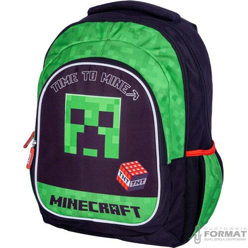 PLECAK SZKOLNY 3-KOMOROWY DLA FANÓW GRY MINECRAFT CREEPER PIKSELE ASTRA 4