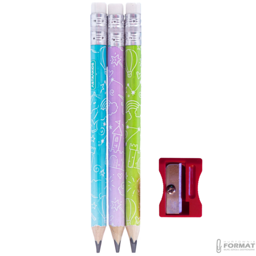 OŁÓWKI GRAFITOWE TRÓJKĄTNE HB JUMBO UNICORN Z TEMPERÓWKĄ 3 SZTUKI ASTRA 3