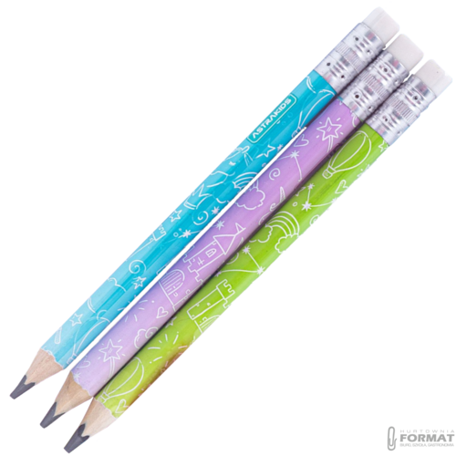 OŁÓWKI GRAFITOWE TRÓJKĄTNE HB JUMBO UNICORN Z TEMPERÓWKĄ 3 SZTUKI ASTRA 4