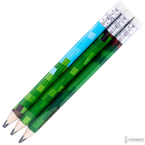 OŁÓWKI GRAFITOWE TRÓJKĄTNE HB JUMBO PIXEL ONE Z TEMPERÓWKĄ 3 SZTUKI ASTRA 2