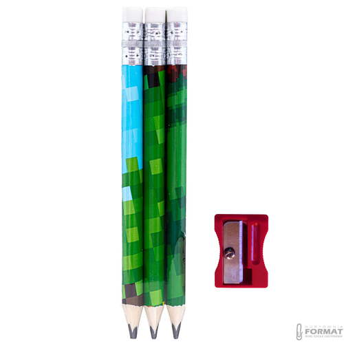 OŁÓWKI GRAFITOWE TRÓJKĄTNE HB JUMBO PIXEL ONE Z TEMPERÓWKĄ 3 SZTUKI ASTRA 4