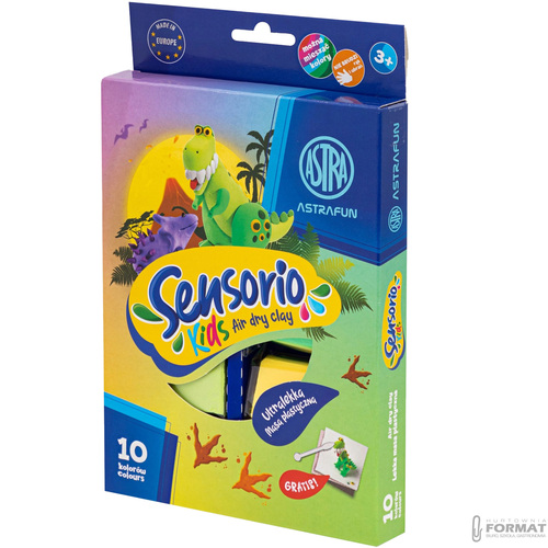 LEKKA MASA PLASTYCZNA ASTRA SENSORIO KIDS DINOZAURY 10 KOLORÓW 2