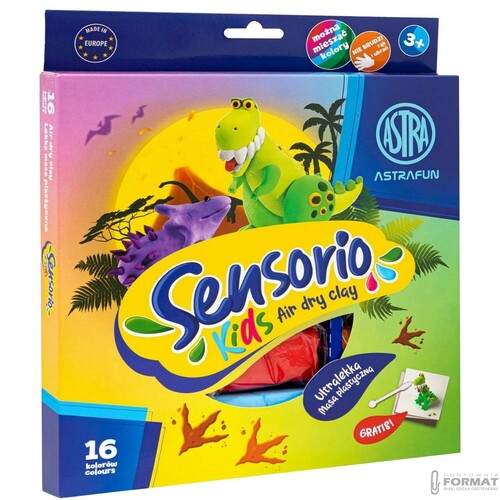 LEKKA MASA PLASTYCZNA ASTRA SENSORIO KIDS DINOZAURY 16 KOLORÓW 5