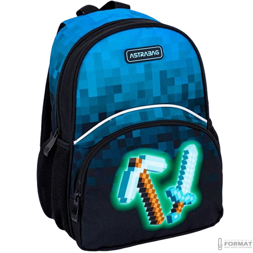 PLECAK SZKOLNY JEDNOKOMOROWY A5 DLA FANA MINECRAFT PIXEL ASTRABAG 12