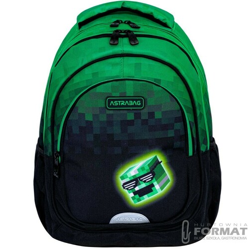 PLECAK SZKOLNY 3-KOMOROWY A5 DLA FANA MINECRAFT PIXEL HERO ASTRABAG 17