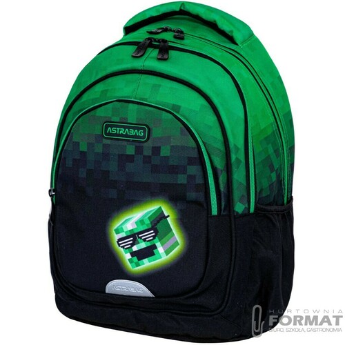 PLECAK SZKOLNY 3-KOMOROWY A5 DLA FANA MINECRAFT PIXEL HERO ASTRABAG 18
