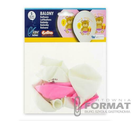 BALONY MOJE 1 URODZINY dla dziewczynki 5 szt 2