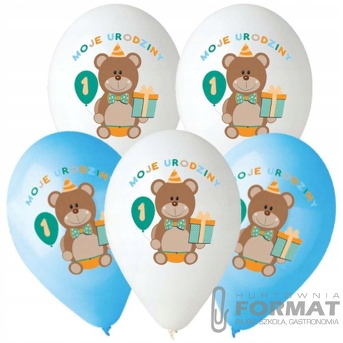 BALONY MOJE 1 URODZINY dla chłopca 5 szt 2