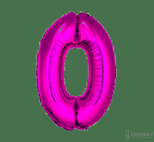 Balon foliowy "Cyfra 0" 85 cm - Różowy 3