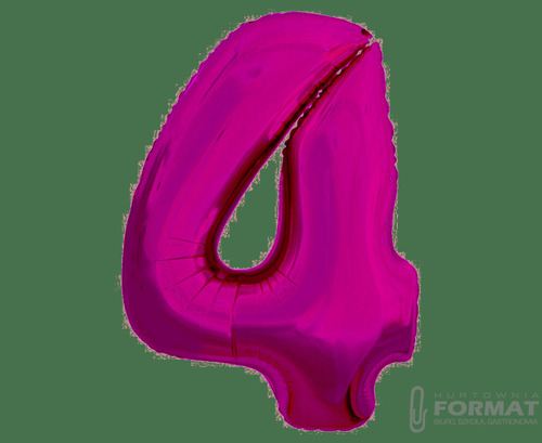 Balon foliowy "Cyfra 4" 92 cm - Różowy 3