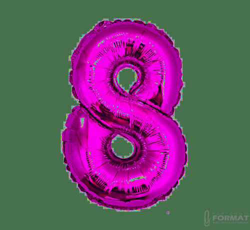 Balon foliowy "Cyfra 8" 85 cm - Różowy 3