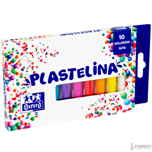 PLASTELINA SZKOLNA DLA DZIECI OXFORD 10 KOLORÓW 167g OKRĄGŁA 5