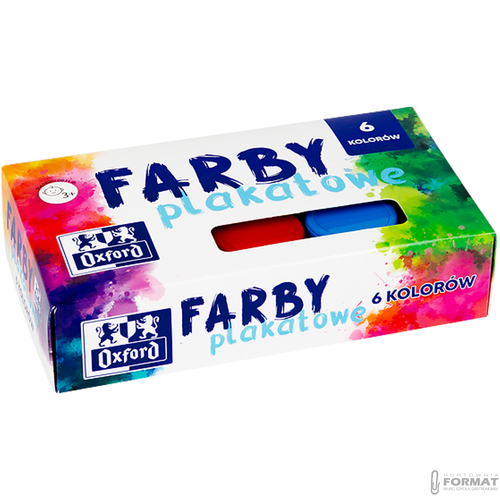 FARBY PLAKATOWE SZKOLNE OXFORD 6 ŻYWYCH KOLORÓW O POJEMNOŚCI 20ML 5