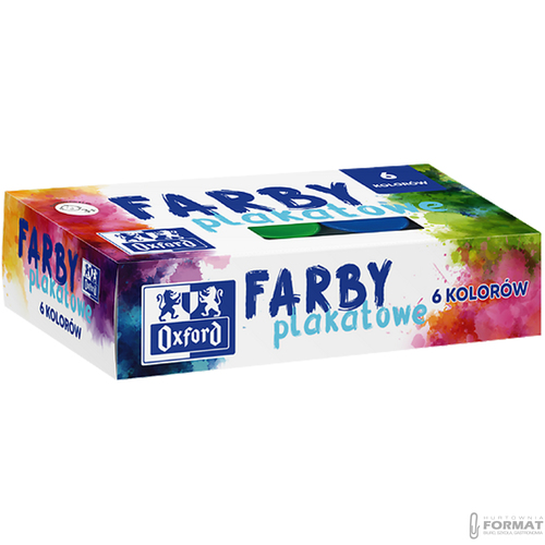 FARBY PLAKATOWE SZKOLNE OXFORD 6 ŻYWYCH KOLORÓW O POJEMNOŚCI 20ML 7