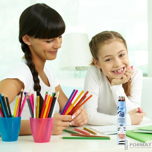 KREDKI OŁÓWKOWE W PUDEŁKU OXFORD KIDS TUBA 12 KOLORÓW KRÓLIK DO SZKOŁY 20