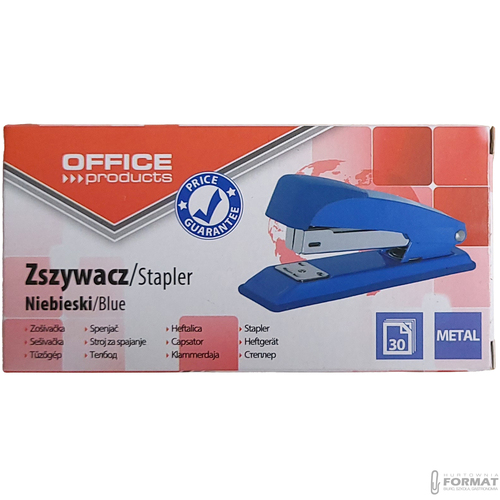 NIEBIESKI METALOWY SOLIDNY ZSZYWACZ DO 30 KARTEK OFFICE PRODUCTS 11