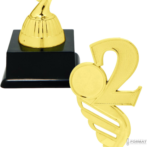 Puchar złoty trofeum nagroda statuetka drugie miejsce 3d + GRAWER 16 cm 3