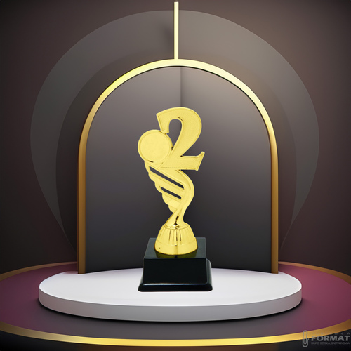 Puchar złoty trofeum nagroda statuetka drugie miejsce 3d + GRAWER 16 cm 5