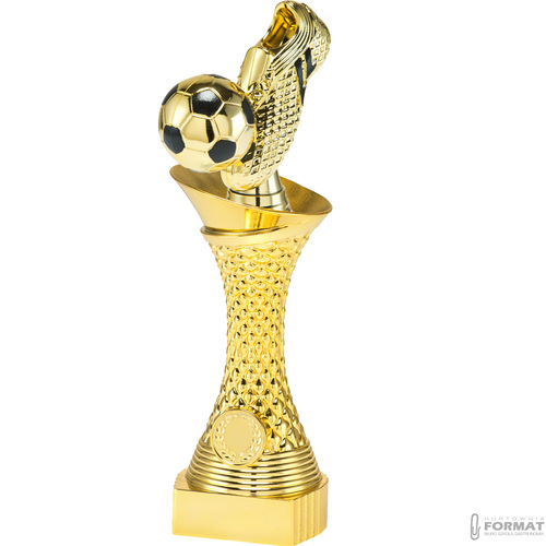 Puchar złoty trofeum nagroda statuetka piłka nożna 24 cm + GRAWER TABLICZKA 2