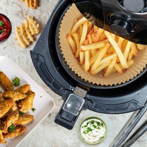 WKŁADY TACKI DO FRYTKOWNICY BEZTŁUSZCZOWEJ AIR FRYER FORMA 23cm 100 szt. 4