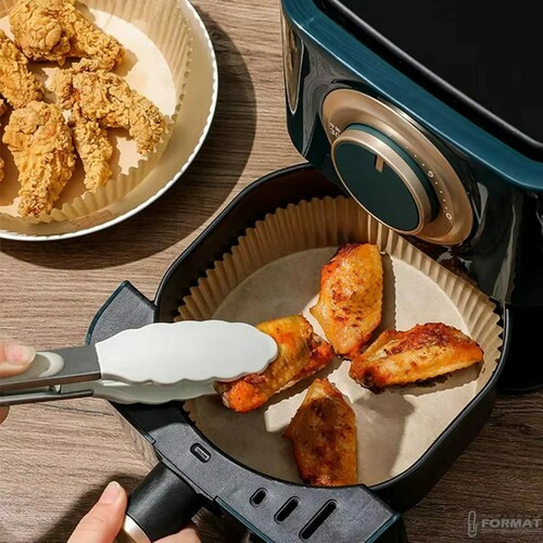 WKŁADY TACKI DO FRYTKOWNICY BEZTŁUSZCZOWEJ AIR FRYER FORMA 23cm 100 szt. 6