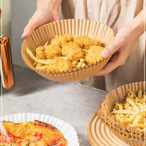 WKŁADY TACKI DO FRYTKOWNICY BEZTŁUSZCZOWEJ AIR FRYER FORMA 23cm 100 szt. 8