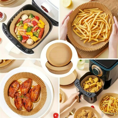 WKŁADY TACKI DO FRYTKOWNICY BEZTŁUSZCZOWEJ AIR FRYER FORMA 23cm 100 szt. 13