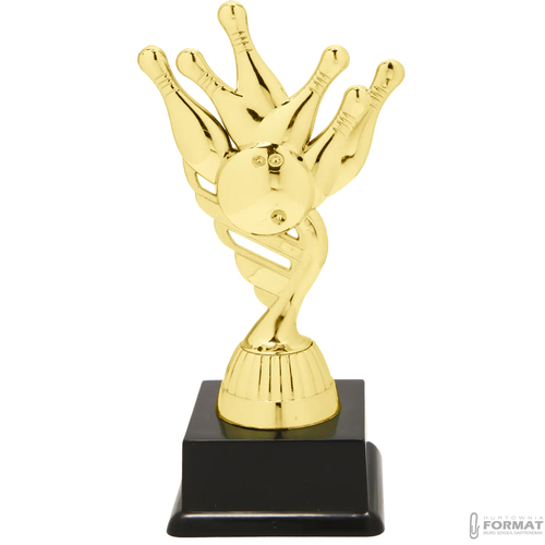 Puchar złoty trofeum nagroda statuetka kręgle 3d + GRAWER 19 cm 2
