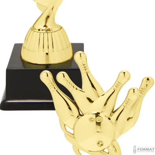 Puchar złoty trofeum nagroda statuetka kręgle 3d + GRAWER 19 cm 3