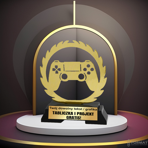 Puchar złoty trofeum nagroda statuetka Esport Pad figurka 3d +GRAWER 18,5cm 9